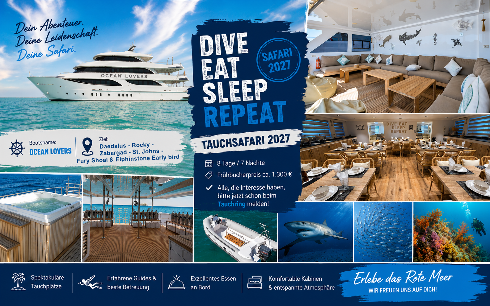 Tauchsafari 2027 – Daedalus, Rocky, Zabargad, St. Johns, Fury Shoal & Elphinstone